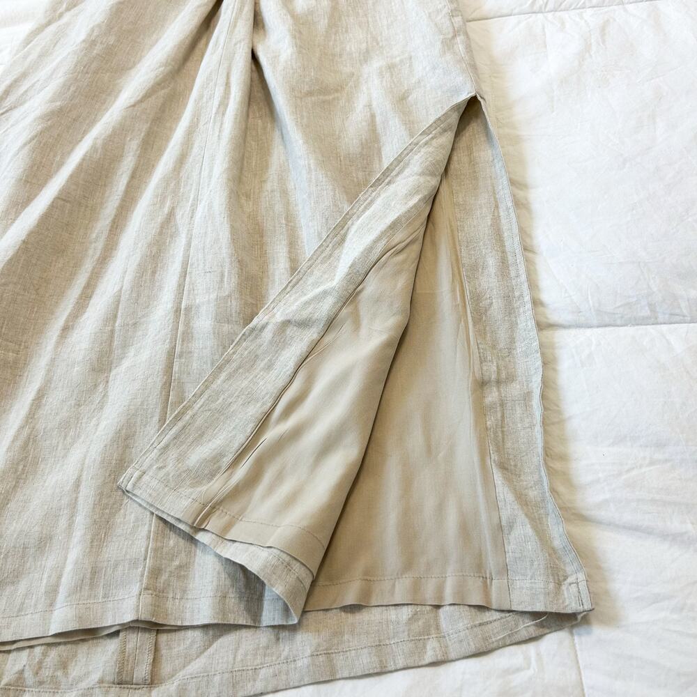 NWOT Dissh Tina Natural Linen Twist Midi Dress Beige Cutout Size 6 - Picture 5 of 11